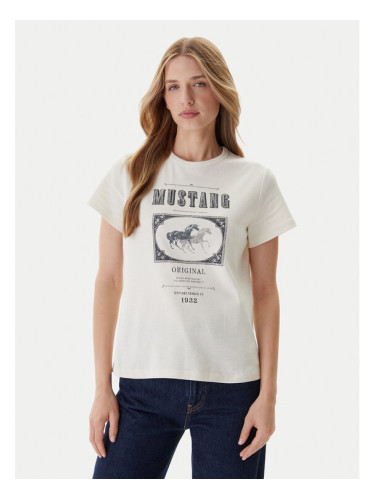 Mustang Тишърт Rosewood 1016758 Екрю Regular Fit