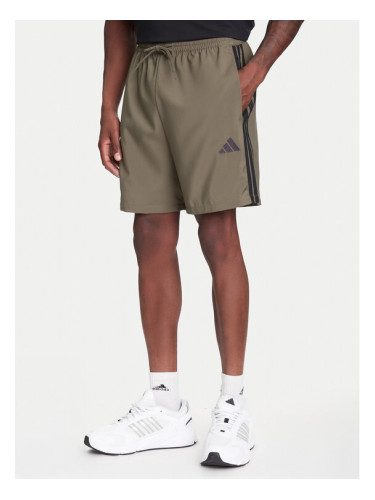 adidas Спортни шорти Essential 3-Stripes Chelsea JE6434 Каки Regular Fit