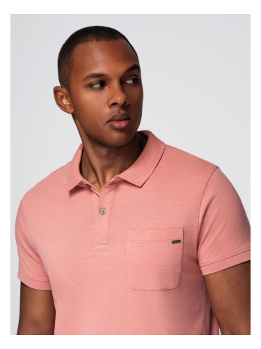 Ombre Classic cotton knit polo shirt - pink