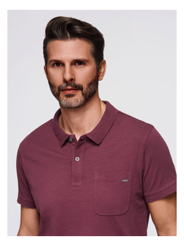 Ombre Men's polo t-shirt with decorative buttons