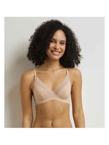 DIM DAILY MICRO FOULARD BRA - Women's lace bra with underwire - nude