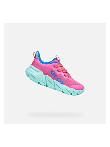 Pink Girls Geox Flexyper Sneakers - Girls