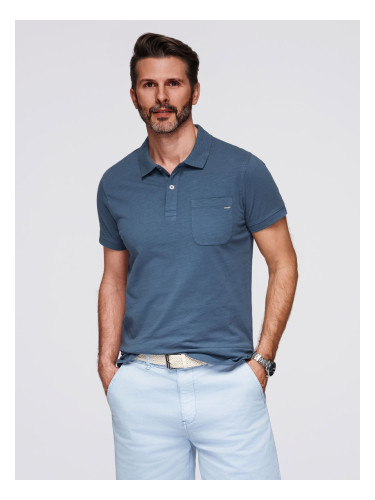 Ombre Men's polo t-shirt with decorative buttons