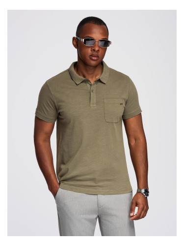 Ombre Men's polo t-shirt with decorative buttons