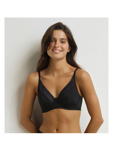 DIM DAILY MICRO FOULARD BRA - Women's lace bra with underwire - black
