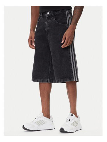 adidas Дънкови шорти adicolor Denim Firebird JC6719 Черен Loose Fit