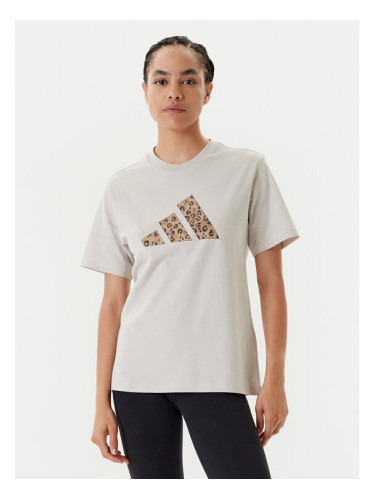adidas Тишърт Animal Graphic JM4423 Бежов Regular Fit