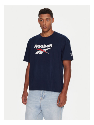 Reebok Тишърт RK25153CCM Тъмносин Regular Fit