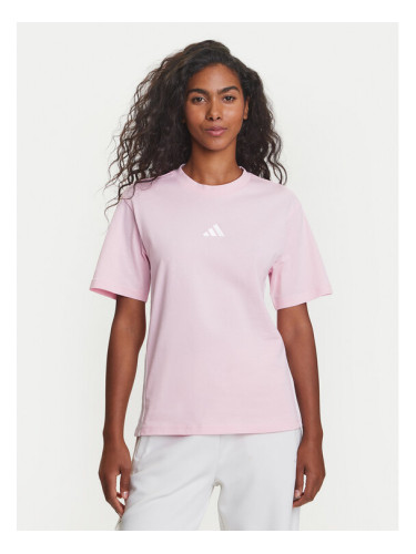 adidas Тишърт Essentials 3-Stripes JE1226 Розов Regular Fit