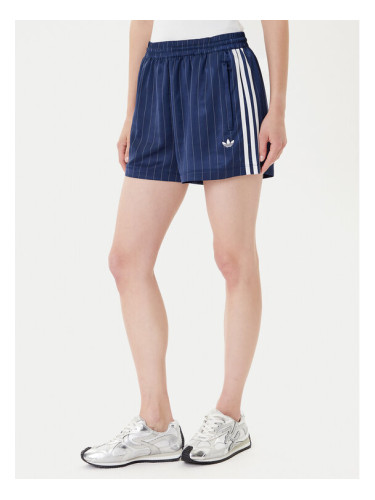 adidas Спортни шорти Pin-stripe Satin KD2285 Тъмносин Loose Fit