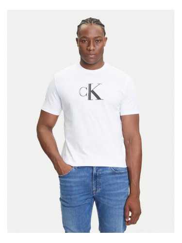Calvin Klein Jeans Тишърт Center Monogram LV04RC857G Бял Regular Fit
