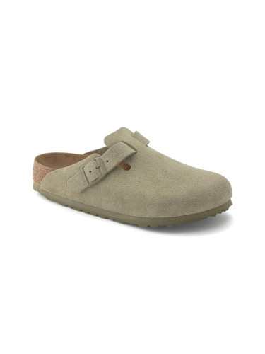 Birkenstock Boston Suede Leather Narrow Fit Grey 1025844 Unisex - Сандали Birkenstock - Сив - 1025844-2.5 - Size: 2.5