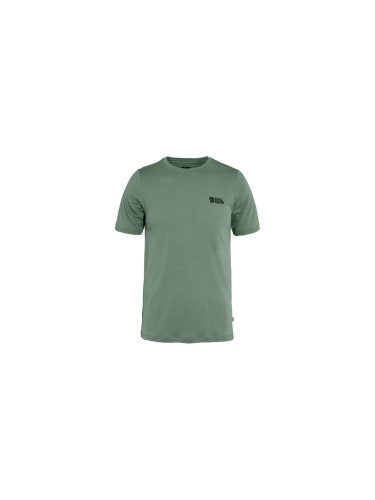 Fjällräven Abisko Wool Logo SS M Patina Green Мъже - Тениски Fjällräven - Зелен - F86977-614-L - Size: L