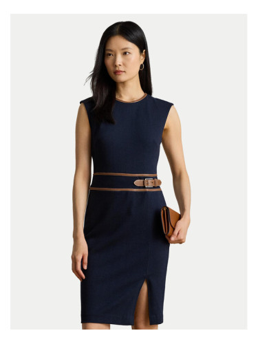 LAUREN RALPH LAUREN Коктейлна рокля 200980040001 Тъмносин Slim Fit