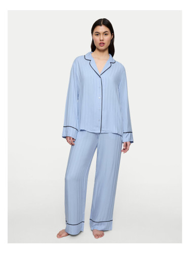 Triumph Пижама Amourette Jacquard 10225073 Светлосиньо Relaxed Fit