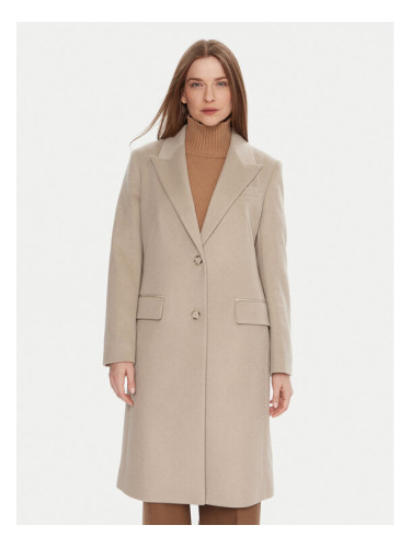 BOSS Вълнено палто Classin 50548371 Бежов Regular Fit