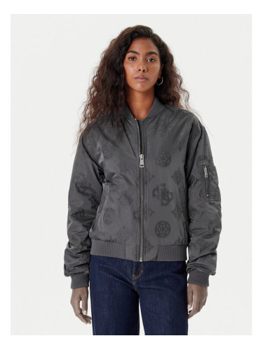 Guess Яке бомбър W5YL08 WHDK2 Сив Regular Fit