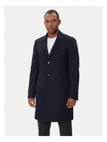 BOSS Вълнено палто Hyde 50549187 Тъмносин Slim Fit