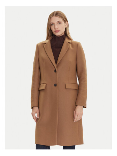 Tommy Hilfiger Вълнено палто WW0WW46547 Бежов Regular Fit