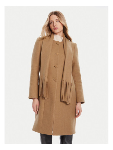 Rinascimento Вълнено палто CFC0125616003 Бежов Regular Fit