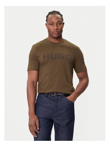 HUGO Тишърт Dulivio 50542737 Кафяв Regular Fit
