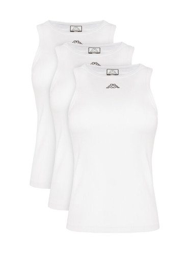 Kappa Комплект 3 блузи без ръкави Logo Myrta 38277KW Бял Regular Fit