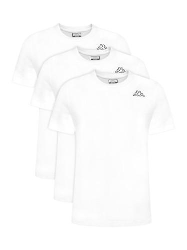Kappa Комплект 3 тишърти Logo Sylvo 322562W Бял Regular Fit