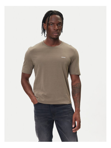 HUGO Тишърт Dero222 50466158 Бежов Regular Fit