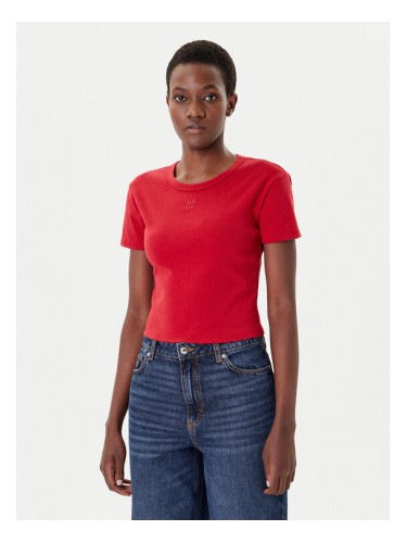 HUGO Тишърт Delanor 50512000 Червен Slim Fit