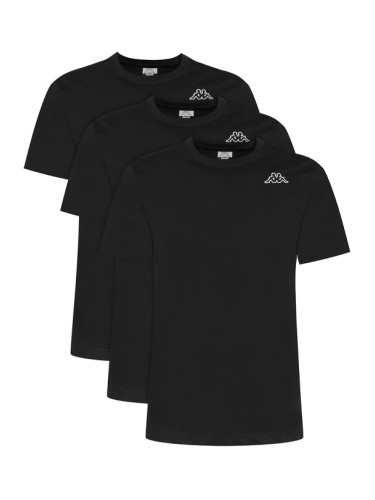 Kappa Комплект 3 тишърти Logo Sylvo 322562W Черен Regular Fit