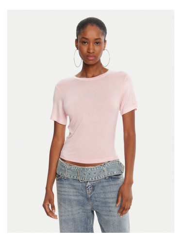 Juicy Couture Тишърт Sheer JCWCT225301 Розов Slim Fit