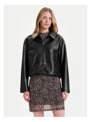 ONLY Яке от имитация на кожа Nicki 15356871 Черен Regular Fit