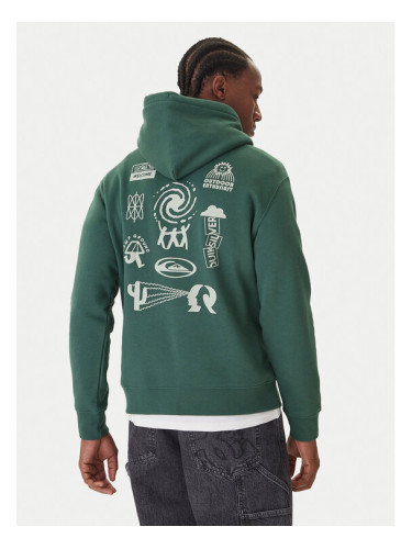 Quiksilver Суитшърт Salt Water Graphic EQYFT05126 Зелен Comfort Fit