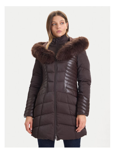 Guess Зимно палто W4BL61 WGLZ0 Кафяв Slim Fit