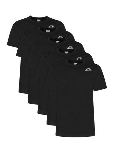 Kappa Комплект 5 тишърти Logo Myrto 322563W Черен Regular Fit