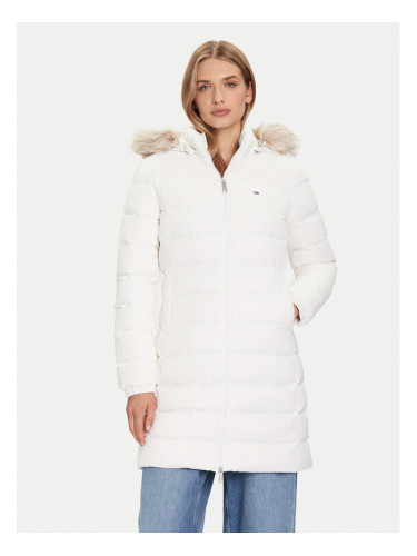 Tommy Jeans Зимно палто Essential DW0DW18864 Екрю Slim Fit