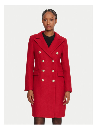 Rinascimento Вълнено палто CFC0126209003 Червен Regular Fit