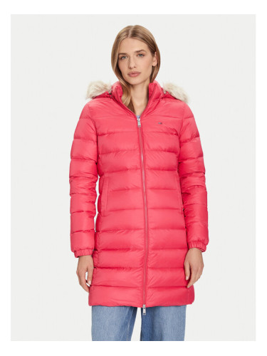 Tommy Jeans Зимно палто Essential DW0DW18864 Розов Slim Fit