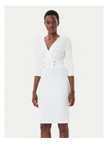 Rinascimento Коктейлна рокля CFC0126151003 Бял Slim Fit