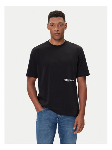 Karl Lagerfeld Jeans Тишърт A4M17030 Черен Relaxed Fit