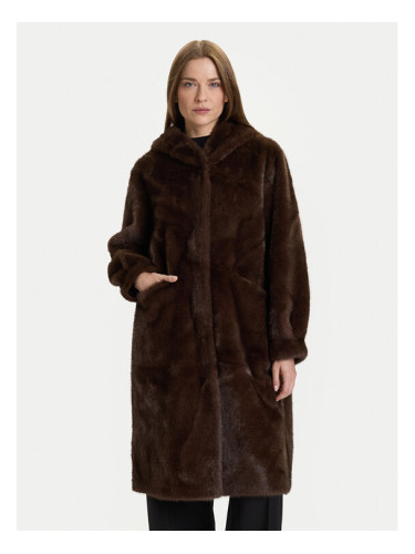 Rinascimento Кожено палто CFC0122225003 Кафяв Regular Fit