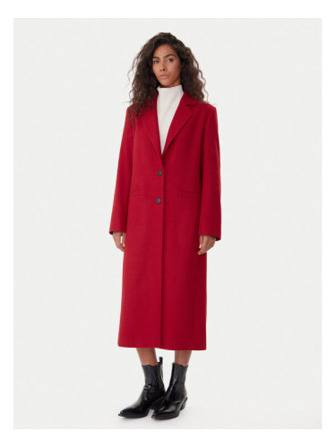 HUGO Вълнено палто Mojeni 50547691 Червен Relaxed Fit