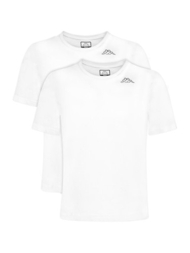 Kappa Комплект 2 тишъртки Logo Alyce 322564W Бял Regular Fit