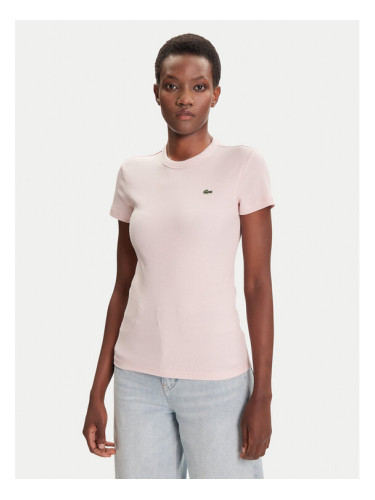 Lacoste Тишърт TF5538 Розов Slim Fit