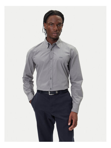BOSS Риза Relegant 50518304 Сив Regular Fit
