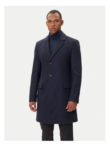 HUGO Вълнено палто Migor2541 50546528 Тъмносин Slim Fit