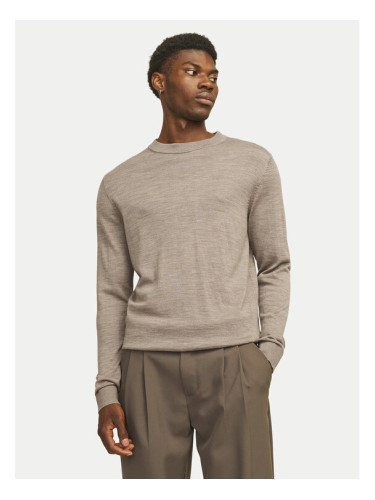Jack & Jones Пуловер Merino 12216817 Сив Regular Fit