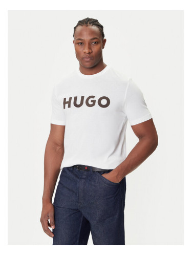 HUGO Тишърт Dulivio 50542737 Екрю Regular Fit
