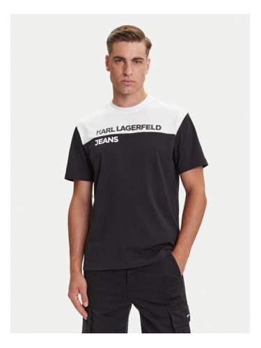 Karl Lagerfeld Jeans Тишърт A3M17004 Черен Regular Fit