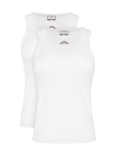 Kappa Комплект 2 блузи без ръкави Logo Benny 322565W Бял Regular Fit